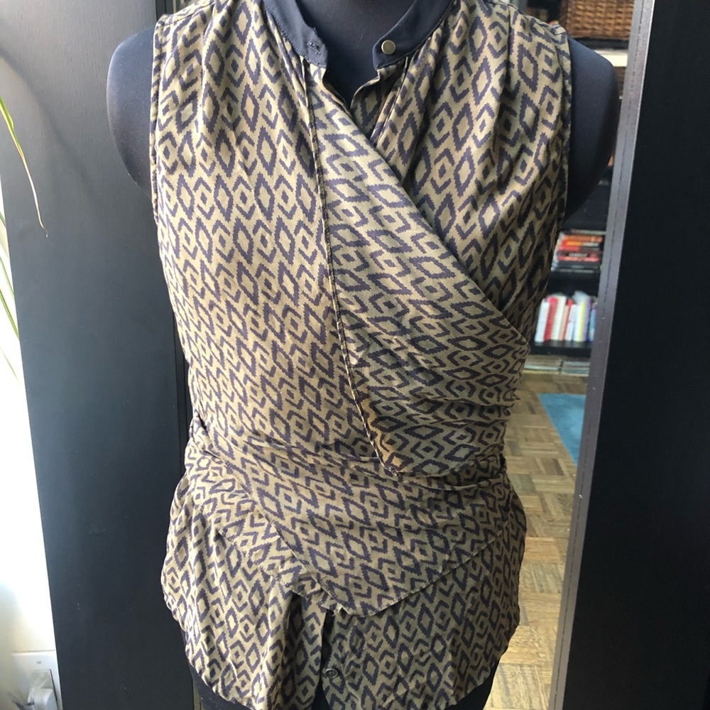 Flowy scarf button up blouse